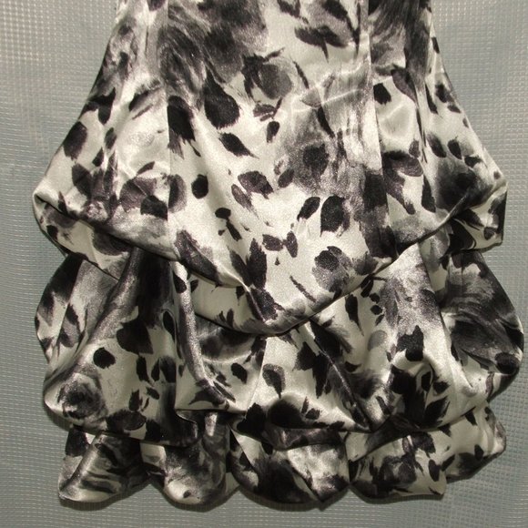 Jr Sz 3 Silky Tiered Ruffle Jeweled Lined Halter Bubble Mini Party Dress - Picture 3 of 4